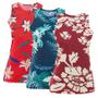 Imagem de Kit 3 Blusas Liganete Regata Feminina Estampada Gola Redonda