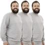 Imagem de Kit 3 Blusas Moletom Plus Size Masculina Flanelada Básica