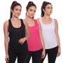 Imagem de Kit 3 Blusas Regata Nadador Acadamia Camiseta Camisa Esportiva Dry Fitness Esporte