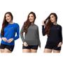 Imagem de Kit 3 Blusas Termicas Feminina Uv50+ Segunda Pele Proteção Solar