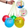 Imagem de Kit 3 Bola De Vínil Pula Pula Com Cordão Mola Bollinha Dente de Leite