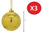 Imagem de Kit 3 Bolas De Natal Lisa Dourada 25cm Decoração Natal