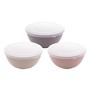 Imagem de Kit 3 Bowls Cumbucas Tigelas de Bambu Sopas Caldos Com Tampa de Plástico 800ml, 600ml e 400ml Lyor