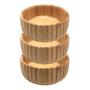 Imagem de Kit 3 Bowls Tigela Canelado de Bambu Cumbuca Vasilha 22cm Saladeira Oikos