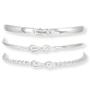 Imagem de kit 3 Bracelete Pulseira Feminino Rigido Prata Lei Largo