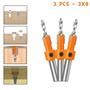 Imagem de Kit 3 Broca Escareadora Rebaixo De Parafuso Em Madeira Com Limitador 3x8