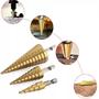 Imagem de Kit 3 Brocas Escalonada Titânio 3-12mm 4-12mm 4-20mm Espiral HSS