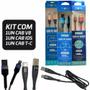 Imagem de Kit 3 Cabos de Dados Inova 1M 1v8 1t-c 1 Compativel Com Lhigtning/Iphone  Atacado Para Revenda