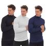 Imagem de Kit 3 Cacharrel Masculina Gola Alta Canelada Premium