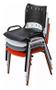 Imagem de Kit 3 Cadeira ISO Tubo Oblongo Aço Industrial Empilhavel