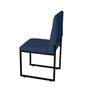 Imagem de Kit 3 Cadeira Para Sala de Jantar Trendy Base Metálica Preto material sintético Azul Marinho - Móveis Mafer