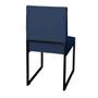 Imagem de Kit 3 Cadeira Para Sala de Jantar Trendy Base Metálica Preto material sintético Azul Marinho - Móveis Mafer