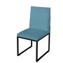 Imagem de Kit 3 Cadeira Para Sala de Jantar Trendy Base Metálica Preto Suede Azul Turquesa - Móveis Mafer