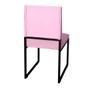 Imagem de Kit 3 Cadeira Para Sala de Jantar Trendy Base Metálica Preto Suede Rosa Bebê - Móveis Mafer