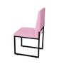 Imagem de Kit 3 Cadeira Para Sala de Jantar Trendy Base Metálica Preto Suede Rosa Bebê - Móveis Mafer