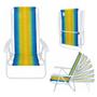Imagem de Kit 3 Cadeira Reclinável 8 Posições Aço Listrada Para Praia Piscina Camping - Mor