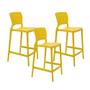Imagem de Kit 3 Cadeiras Alta Safira Summa Polipropileno Tramontina Amarela