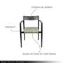 Imagem de Kit 3 Cadeiras Área Externa com Corda Naútica Floripa Alumínio Preto/Verde G56 - Gran Belo