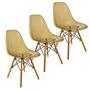 Imagem de Kit 3 Cadeiras Charles Eames Cristal Eiffel Wood Designer Transparente