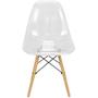 Imagem de Kit 3 Cadeiras Charles Eames Cristal Eiffel Wood Designer Transparente