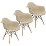 Imagem de Kit 3 Cadeiras Charles Eames Eiffel Braço Preta Branca Bege