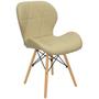 Imagem de Kit 3 Cadeiras Charles Eames Eiffel Slim Wood Estofada - Bege