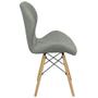 Imagem de Kit 3 Cadeiras Charles Eames Eiffel Slim Wood Estofada Cinza