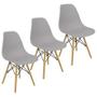 Imagem de Kit 3 Cadeiras Charles Eames Eiffel Wood Design - Cinza