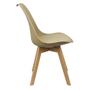 Imagem de Kit 3 Cadeiras Charles Eames Leda Luisa Saarinen Design Wood Estofada Base Madeira