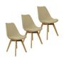 Imagem de Kit 3 Cadeiras Charles Eames Leda Luisa Saarinen Design Wood