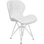 Imagem de Kit 3 Cadeiras Charles Eames Slim Eiffel Base Metal Cromado - Branco