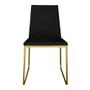 Imagem de Kit 3 Cadeiras de Jantar Estofada Lille Base Gold Veludo Preto - Montanaris Decor