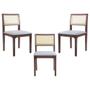Imagem de Kit 3 Cadeiras Decorativa Sala de Jantar Nivea Amêndoa G55 - Gran Belo