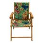 Imagem de Kit 3 Cadeiras Dobrável para Área Externa Balcony em Madeira e Tecido Floral