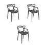 Imagem de Kit 3 Cadeiras Jantar Allegra Preta Polipropileno