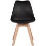 Imagem de Kit 3 Cadeiras Leda Eames Saarinen Wood Com Almofada Preta