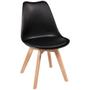 Imagem de Kit 3 Cadeiras Leda Eames Saarinen Wood Com Almofada Preta