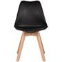 Imagem de Kit 3 Cadeiras Leda Eames Saarinen Wood Com Almofada Preta