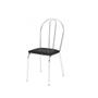 Imagem de Kit 3 Cadeiras Lisboa Cromada Para Cozinha ou Área Gourmet-Assento Sintético  Preto