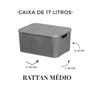 Imagem de Kit 3 Caixas Organizadoras Rattan C/ Tampa 17 Litros - Resistente