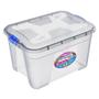 Imagem de kit 3 Caixas Transparente Organizadoras 30 Litros Uninjet Multiuso Com Travas