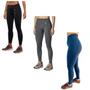 Imagem de Kit 3 Calça Feminina Legging Sport Max Lupo Esportiva Preto Grafite Azul Tam. GG - 71053 