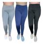 Imagem de Kit 3 Calça Frio Legging Fitness Flanelada Plus Size Térmica