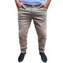 Imagem de Kit 3 calça jeans masculina slim com lycra caqui em sarja Skinny