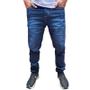 Imagem de Kit 3 calça jeans masculina slim com lycra caqui em sarja Skinny