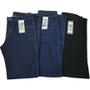 Imagem de Kit 3 Calça Jeans Masculina Tradicional Para Trabalho Reta Serviço com Elastano Uniforme