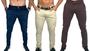 Imagem de Kit 3 calça masculina slim com lycra caqui bordo marrom skinny