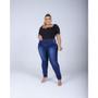 Imagem de Kit 3 Calcas Jeans Feminina Plus Size Cintura Alta Com Lycra elastano envio rápido
