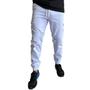 Imagem de kit 3 calças jeans masculina jogger branca rasgada com lycra