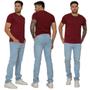 Imagem de Kit 3 Calças Jeans Masculina Slim Skinny Básica Com Elastano